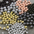 12mm Sandblasted Stardust Finish Gunmetal Base Metal Round/Ball Shaped Beads with 2mm Holes - Loose, Sold in Pre-Packed Bags of 20 Beads