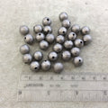10mm Sandblasted Stardust Finish Gunmetal Base Metal Round/Ball Shaped Beads with 2mm Holes - Loose, Sold in Pre-Packed Bags of 30 Beads