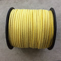 FULL SPOOL - Matte Glitter Canary Yellow Faux Micro Suede Cord - Measuring 1.5mm x 2.5mm - 325 Feet (100 Meters) - Imitation VEGAN Leather
