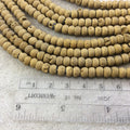 6mm Matte Finish Premium Metallic Gold Titanium Druzy Agate Rondelle Shaped Beads with 1mm Holes - Sold by 7.75" Strands (Approx. 45 Beads)