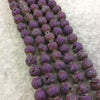 8mm Faceted Matte Finish Premium Purple/Bronze Druzy Agate Round Shaped Beads with 1mm Holes - Sold by 7.75" Strands (Approx. 25 Beads)