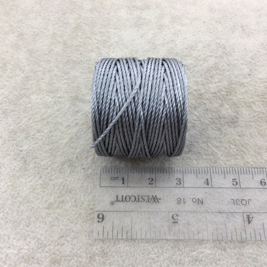 FULL SPOOL - Beadsmith S-Lon 400 Gray/Grey Nylon Macrame/Jewelry Cord - Measuring 0.9mm Thick - 35 Yards (105 Feet) - (SL400-GY)