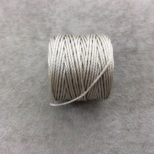 FULL SPOOL - Beadsmith S-Lon 400 Light Gray (Oyster) Nylon Macrame/Jewelry Cord - Measuring 0.9mm Thick - 35 Yards (105 Feet) - (SL400-LGY)
