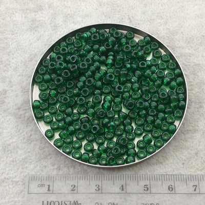 Size 6/0 Glossy Finish Transparent Green Genuine Miyuki Glass Seed Beads - Sold by 20 Gram Tubes (Approx. 200 Beads per Tube) - (6-9146)