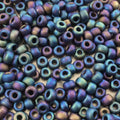 Size 6/0 Matte AB Finish Metallic Black Genuine Miyuki Glass Seed Beads - Sold by 20 Gram Tubes (Approx. 200 Beads per Tube) - (6-9401FR)
