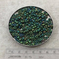 Size 6/0 Matte Finish Metallic Dark Green Iris Genuine Miyuki Glass Seed Beads - Sold by 20 Gram Tubes (Approx. 200 Beads/Tube) - (6-92066)