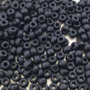 Size 6/0 Matte Finish Opaque Jet Black Genuine Miyuki Glass Seed Beads - Sold by 20 Gram Tubes (Approx. 200 Beads per Tube) - (6-9401F)