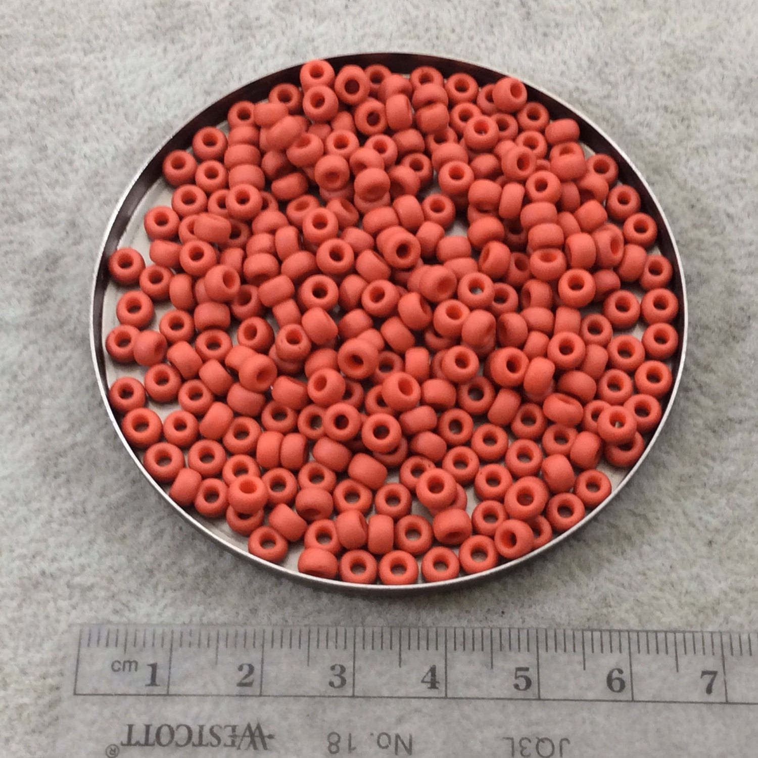 Size 6/0 Matte Finish Opaque Terracotta Genuine Miyuki Glass Seed Beads - Sold by 20 Gram Tubes (Approx. 200 Beads per Tube) - (6-91236)
