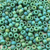 Size 6/0 Matte AB Finish Opaque Green Genuine Miyuki Glass Seed Beads - Sold by 20 Gram Tubes (Approx. 200 Beads per Tube) - (6-9411FR)
