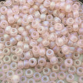 Size 6/0 Matte AB Finish Trans. Pale Pink Genuine Miyuki Glass Seed Beads - Sold by 20 Gram Tubes (Approx. 200 Beads per Tube) - (6-9155FR)