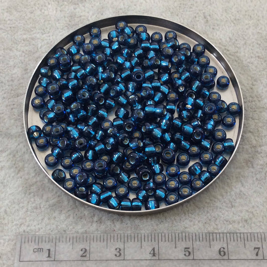 Size 6/0 Gloss Finish Silver Lined Blue Zircon Genuine Miyuki Glass Seed Beads - Sold by 20 Gram Tubes (Approx. 200 Beads/Tube) - (6-91425)