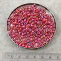 Size 6/0 AB Finish Silver Lined Flame Red Genuine Miyuki Glass Seed Beads - Sold by 20 Gram Tubes (Approx. 200 Beads per Tube) - (6-91010)