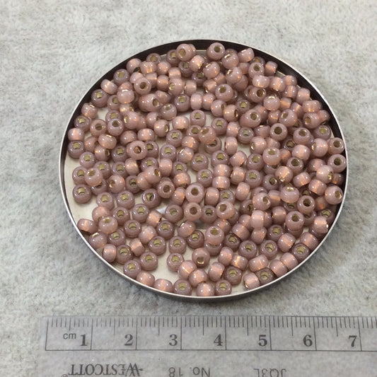 Size 6/0 Silver Lined Alabaster Rose Bronze Genuine Miyuki Glass Seed Beads - Sold by 20 Gram Tubes (Approx. 200 Beads per Tube) - (6-9641)