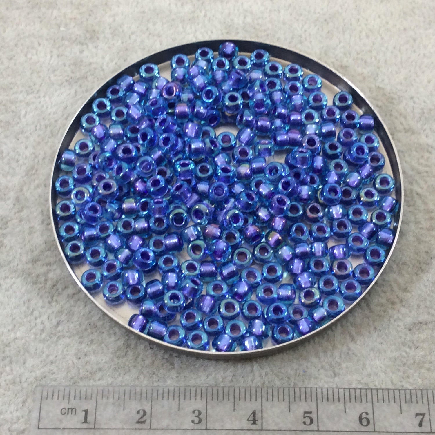 Size 6/0 Glossy Finish Amethyst Lined Aqua Genuine Miyuki Glass Seed Beads - Sold by 20 Gram Tubes (Approx. 200 Beads per Tube) - (6-91827)