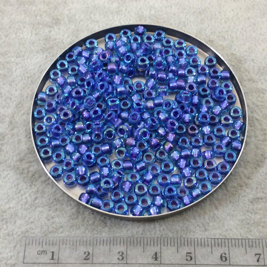 Size 6/0 Glossy Finish Amethyst Lined Aqua Genuine Miyuki Glass Seed Beads - Sold by 20 Gram Tubes (Approx. 200 Beads per Tube) - (6-91827)