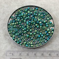 Size 6/0 Glossy AB Finish Chartreuse Lined Green Genuine Miyuki Glass Seed Beads - Sold by 20 Gram Tubes (Approx. 200 Beads/Tube) - (6-9354)