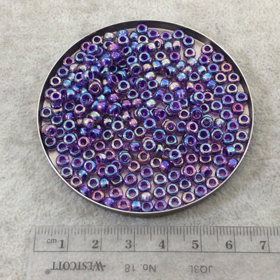 Size 6/0 Glossy AB Finish Purple Lined Amethyst Genuine Miyuki Glass Seed Beads - Sold by 20 Gram Tubes (Approx. 200 Beads/Tube) - (6-9356)
