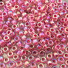 Size 6/0 Glossy AB Finish Hot Pink Lined Genuine Miyuki Glass Seed Beads - Sold by 20 Gram Tubes (Approx. 200 Beads per Tube) - (6-9355)