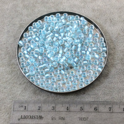 Size 6/0 Glossy AB Finish Pearlized Aqua/Clear Genuine Miyuki Glass Seed Beads - Sold by 20 Gram Tubes (Approx. 200 Beads/Tube) - (6-93638)