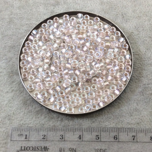 Size 6/0 Glossy AB Finish Pearlized Blush/Clear Genuine Miyuki Glass Seed Beads - Sold by 20 Gram Tubes (Approx. 200 Beads/Tube) - (6-93641)