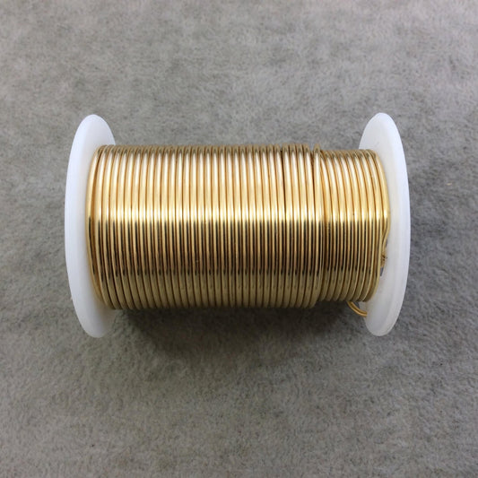 FULL SPOOL - 16 Gauge Beadsmith Brand Anti-Tarnish Gold Plated Copper Craft Wire - 8 Yards (24 Feet) - Great for Wire Wrapped Jewelry!