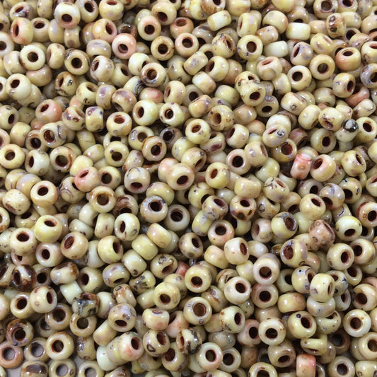 Size 8/0 Opaque Matte Picasso Canary Yellow Genuine Miyuki Glass Seed Beads - Sold by 22 Gram Tubes (Approx. 900 Beads per Tube) - (8-94512)