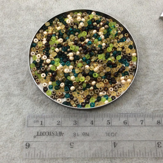 Size 8/0 Assorted Finish Earthtone Mix Genuine Miyuki Glass Seed Beads - Sold by 22 Gram Tubes (Approx. 900 Beads per Tube) - (8-9MIX07)