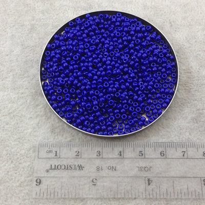 Size 8/0 Glossy Finish Opaque Cobalt Blue Genuine Miyuki Glass Seed Beads - Sold by 22 Gram Tubes (Approx. 900 Beads per Tube) - (8-9414)