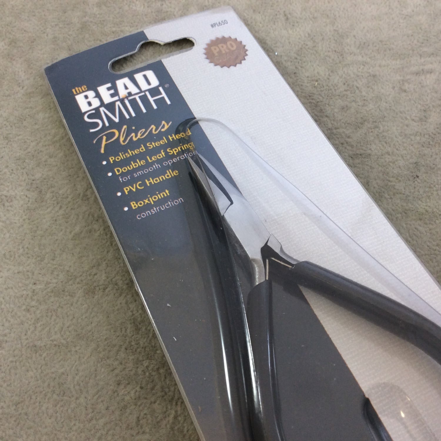 4.5" Beadsmith Super-fine Chain Nosed Polished Steel Pliers with PVC Comfort Grips - Slim Line Economy Jewelry-Making Tool - (PL650)