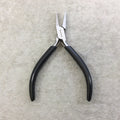 4.5" Beadsmith Super-fine Flat Nosed Polished Steel Pliers with PVC Comfort Grips - Slim Line Economy Jewelry-Making Tool - (PL656)