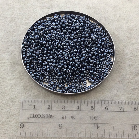 Size 8/0 Glossy Finish Metallic Gunmetal Genuine Miyuki Glass Seed Beads - Sold by 22 Gram Tubes (Approx. 900 Beads per Tube) - (8-9451)