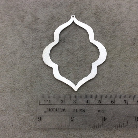 57mm x 68mm Silver Brushed Finish Thick Keyhole Shaped Plated Copper Components - Sold in Pre-Counted Bulk Packs of 10 Pieces - (100-SV)