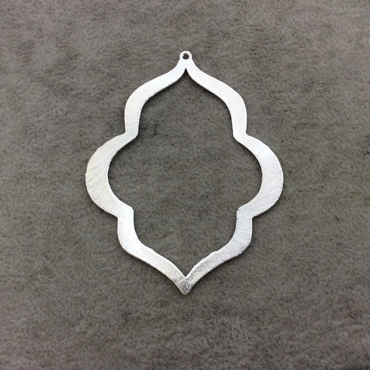 57mm x 68mm Silver Brushed Finish Thick Keyhole Shaped Plated Copper Components - Sold in Pre-Counted Bulk Packs of 10 Pieces - (100-SV)