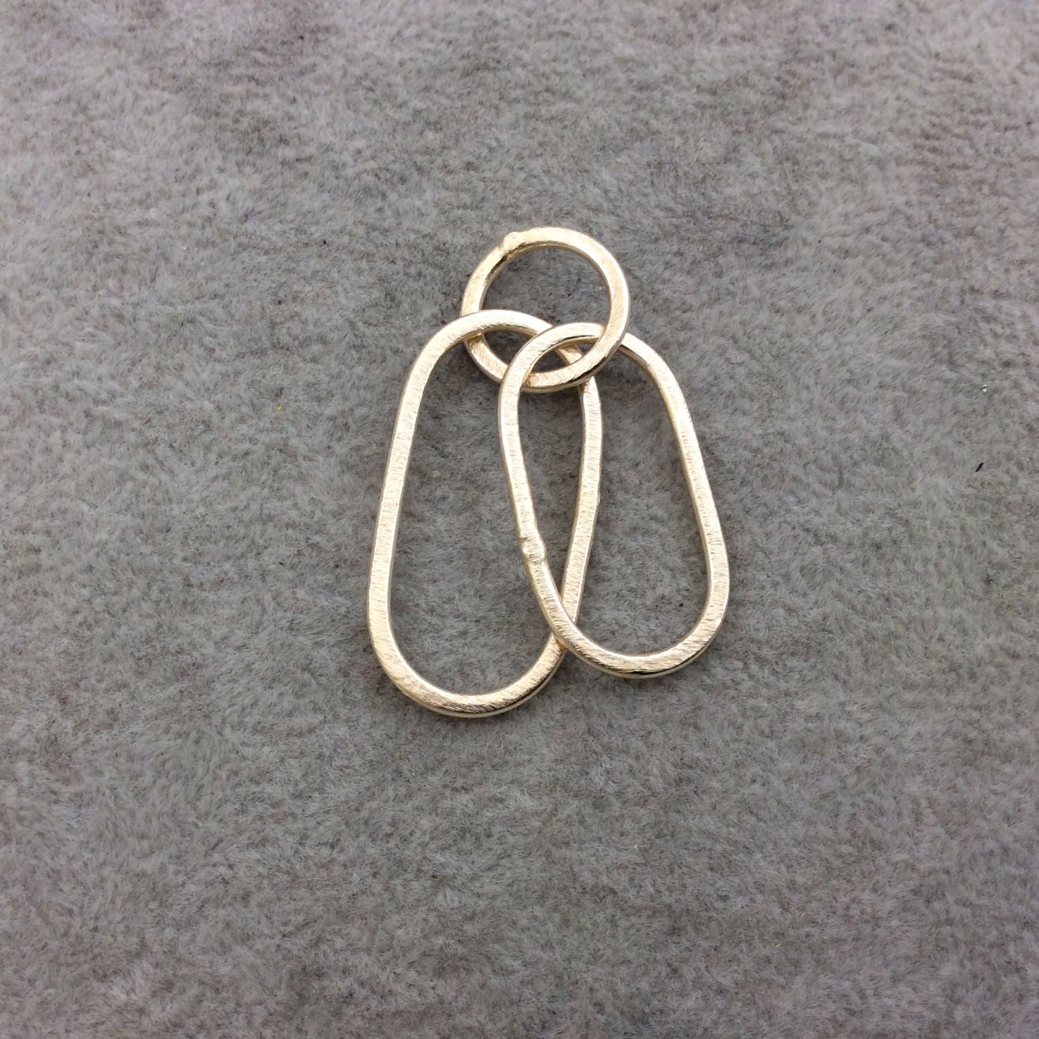 Medium Gold Plated Copper Double Oblong Oval/Ring Shaped Components - Measuring 16mm x 29mm, 14mm Circle - Sold in pack of 10 (278-GD)
