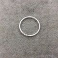 25mm Silver Finish Open Twisted Wire Circle/Hoop Shaped Plated Copper Components - Sold in Pre-Counted Bulk Packs of 10 Pieces - (005-SV)