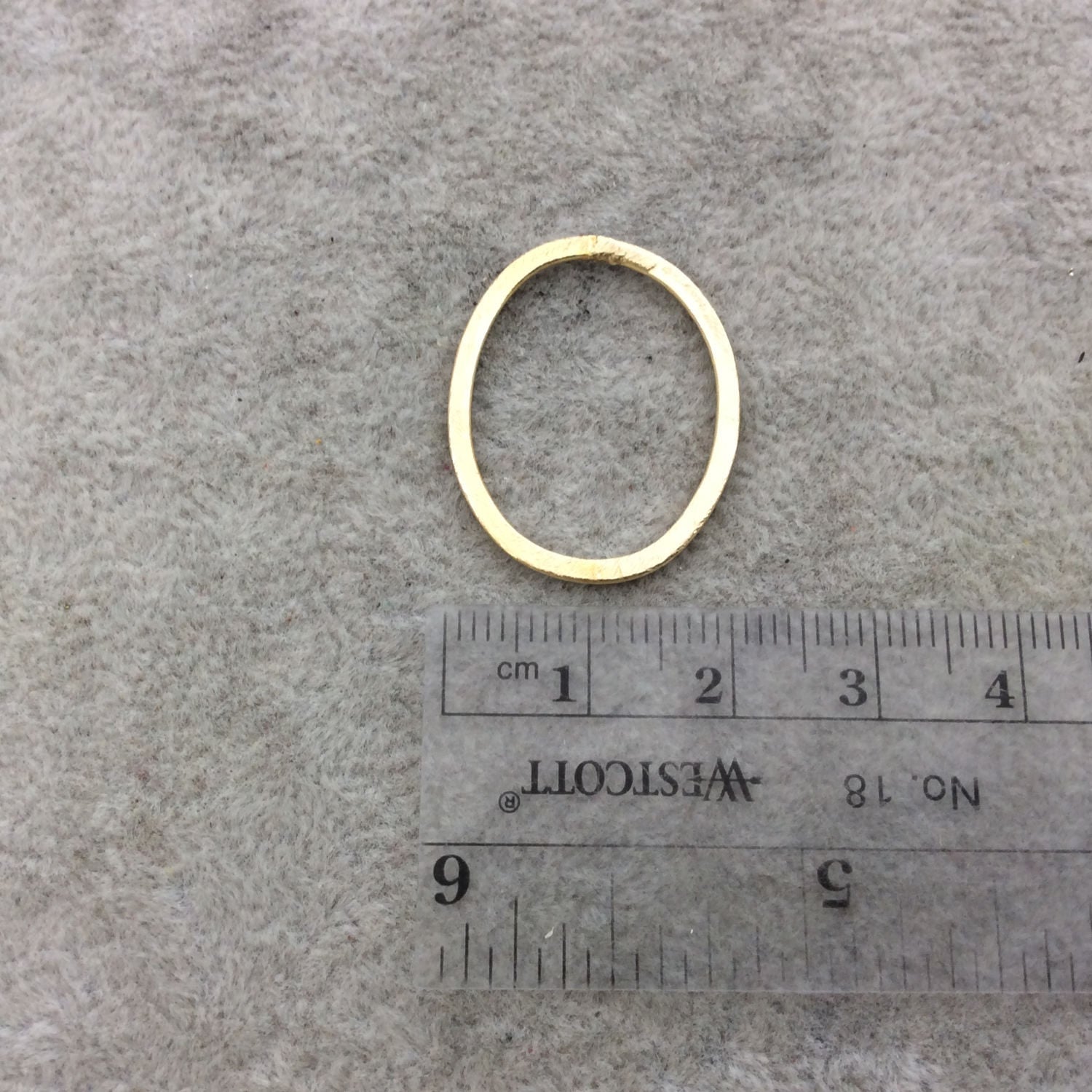 20mm x 26mm Gold Brushed Finish Open Oval Shaped Plated Copper Components - Sold in Pre-Counted Bulk Packs of 10 Pieces - (136-GD)