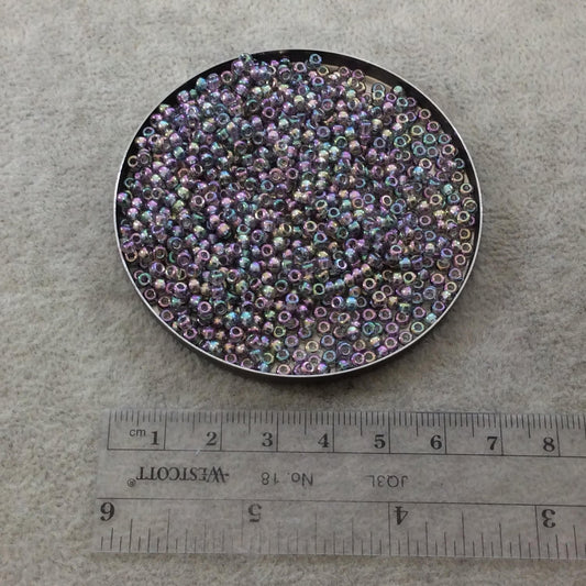 Size 8/0 Glossy Finish Trans. Gray Iris Genuine Miyuki Glass Seed Beads - Sold by 22 Gram Tubes (Approx. 900 Beads per Tube) - (8-92440)