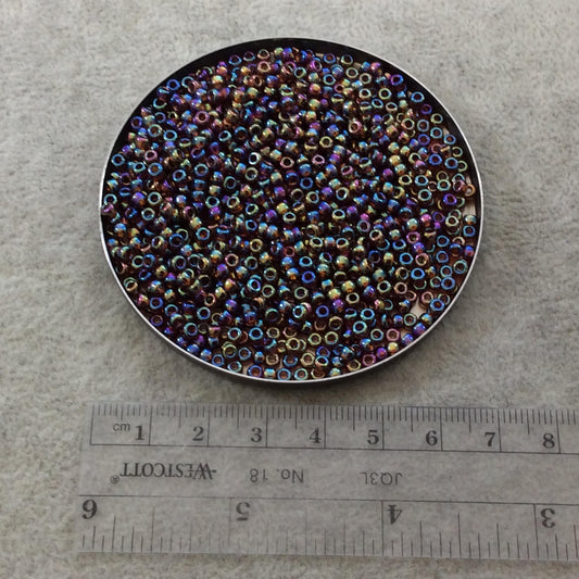 Size 8/0 Glossy AB Finish Transparent Topaz Genuine Miyuki Glass Seed Beads - Sold by 22 Gram Tubes (Approx. 900 Beads per Tube) - (8-9257)