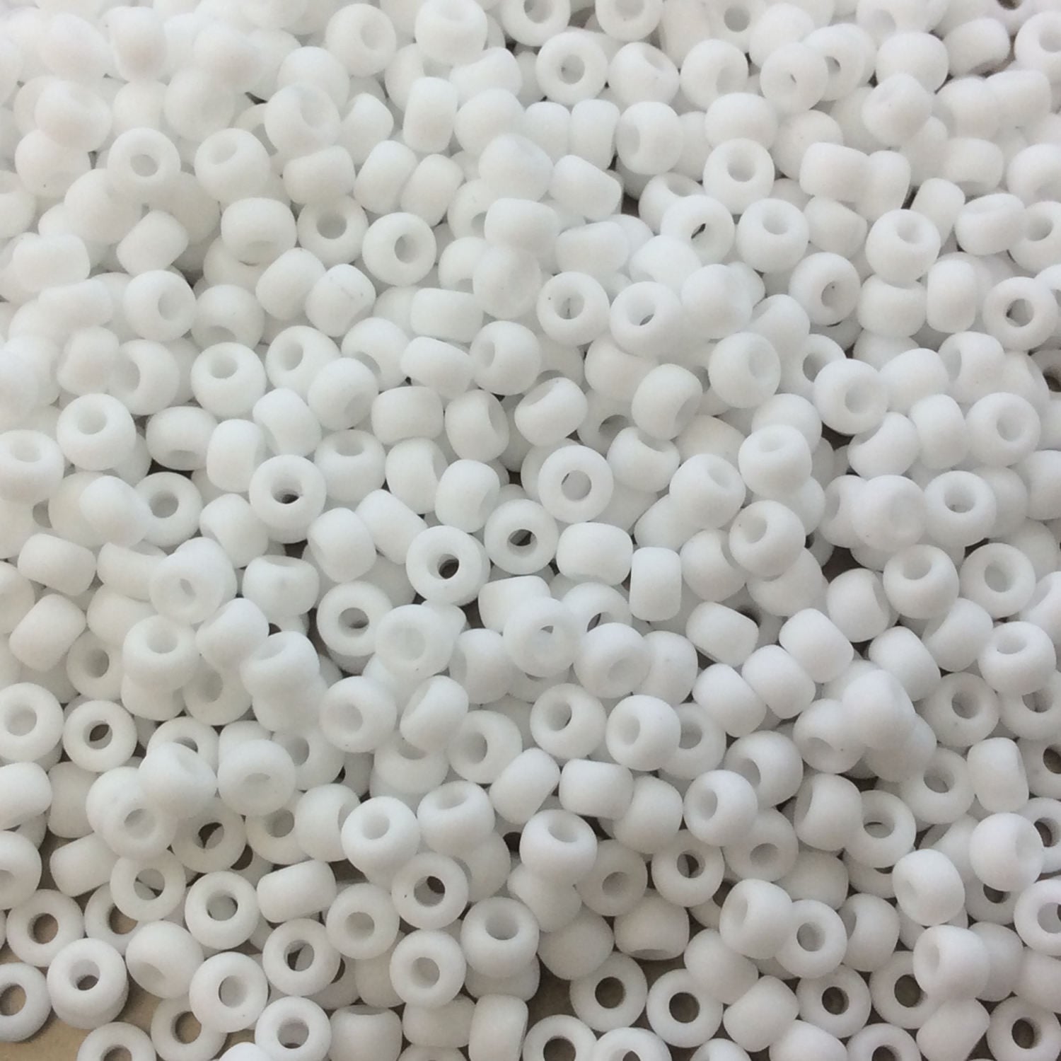 Size 8/0 Matte Finish Opaque White Genuine Miyuki Glass Seed Beads - Sold by 22 Gram Tubes (Approx. 900 Beads per Tube) - (8-9402F)