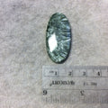 OOAK Natural Green Seraphinite Oblong Oval Shaped Flat Back Cabochon - Measuring 19mm x 39mm, 4.5mm Dome Height - Gemstone Cab
