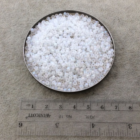 Size 8/0 Matte AB Finish Trans. Crystal Genuine Miyuki Glass Seed Beads - Sold by 22 Gram Tubes (Approx. 900 Beads per Tube) - (8-9131FR)