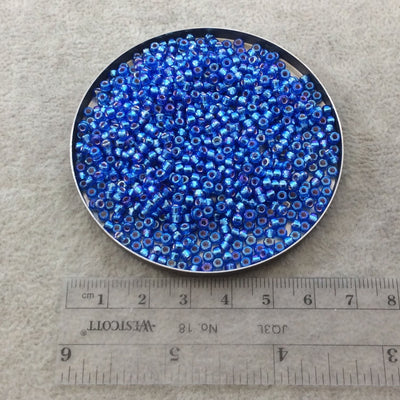 Size 8/0 Glossy AB Silver Lined Sapphire Genuine Miyuki Glass Seed Beads - Sold by 22 Gram Tubes (Approx 900 Beads per Tube) - (8-91019)