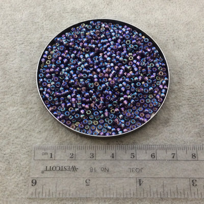 Size 8/0 Glossy AB Silver Lined Amethyst Genuine Miyuki Glass Seed Beads - Sold by 22 Gram Tubes (Approx 900 Beads per Tube) - (8-91024)