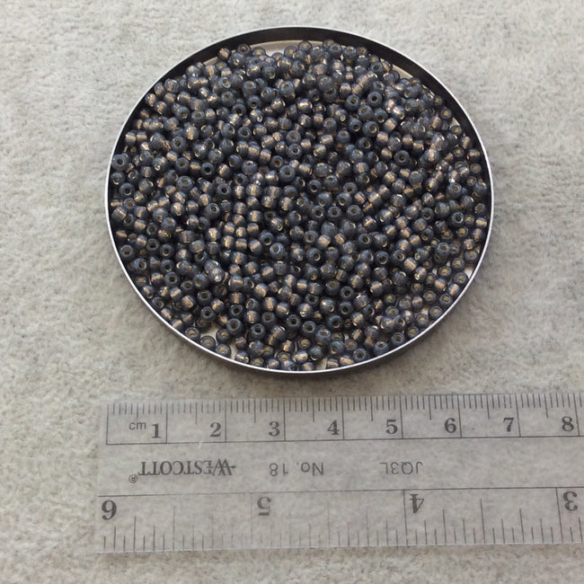 Size 8/0 Silver Lined Alabaster Gray Genuine Miyuki Glass Seed Beads - Sold by 22 Gram Tubes (Approx. 900 Beads per Tube) - (8-9650)