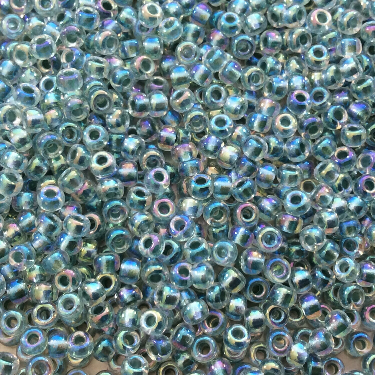 Size 8/0 Glossy AB Finish Seafoam Lined Crystal Genuine Miyuki Glass Seed Beads - Sold by 22 Gram Tubes (Approx. 900 Beads/Tube) - (8-9263)