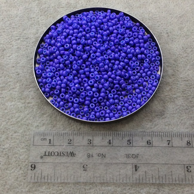 Size 8/0 Glossy Dyed Opaque Bright Purple Genuine Miyuki Glass Seed Beads - Sold by 22 Gram Tubes (Approx. 900 Beads per Tube) - (8-91477)