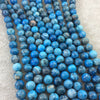 8mm Glossy Finish Dyed Blue Natural Crazy Lace Agate Round/Ball Shaped Beads with 1mm Holes - Sold by 15.5" Strands (Approx. 49 Beads)