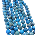 10mm Glossy Finish Dyed Blue Natural Crazy Lace Agate Round/Ball Shaped Beads with 1mm Holes - Sold by 15.5" Strands (Approx. 39 Beads)