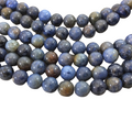 10mm Glossy Finish Natural Mixed Blue Dumortierite Round/Ball Shaped Beads with 1mm Holes - Sold by 15" Strands (Approx. 39 Beads)