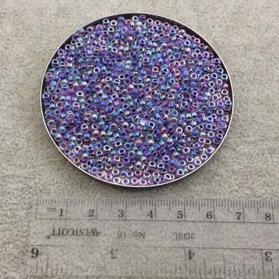 Size 8/0 Glossy AB Amethyst Lined Crystal Genuine Miyuki Glass Seed Beads - Sold by 22 Gram Tubes (Approx 900 Beads per Tube) - 8-9274)